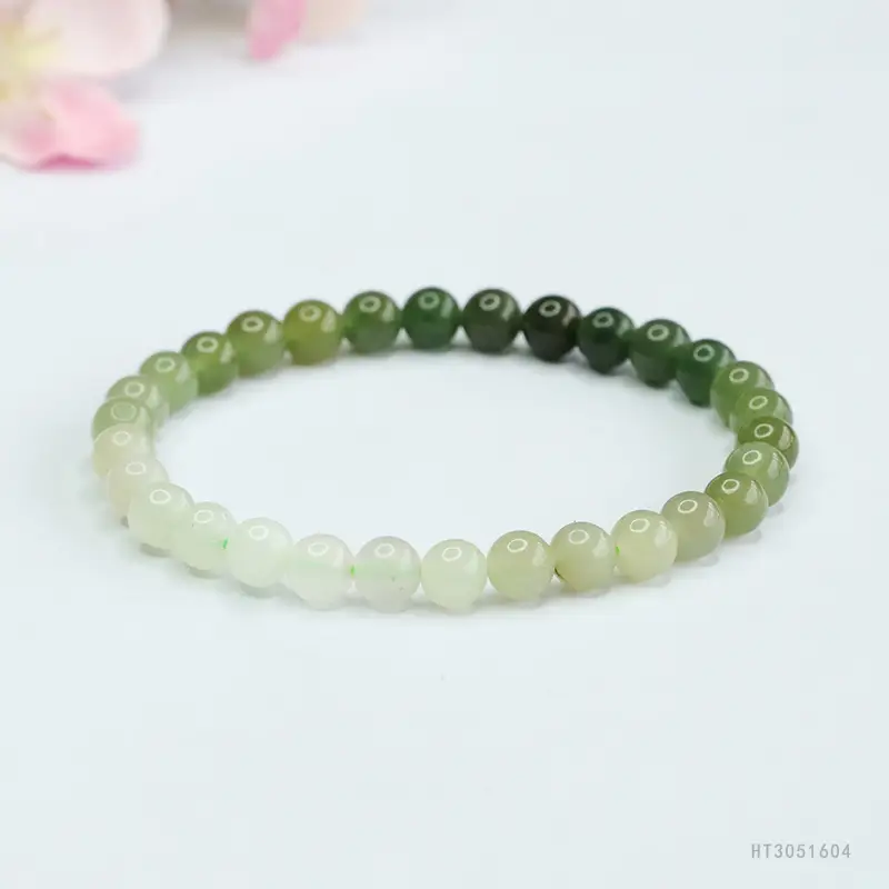 Guan Yu Jade Bracelet Clear Water Gradient Green - Image 3