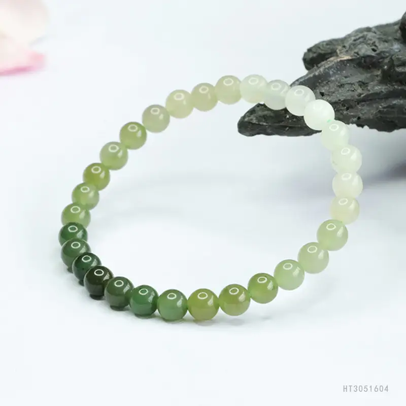Guan Yu Jade Bracelet Clear Water Gradient Green - Image 5