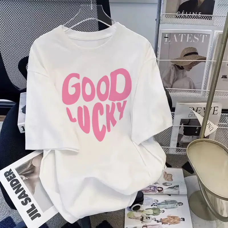 Women White Printed T-Shirt Casual Chinese Style - Image 2
