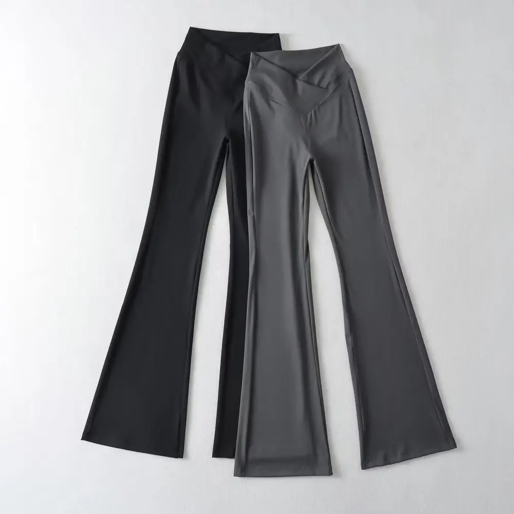 European American Style Stacked Cross Low Waist V Waist Casual Trousers Stretch Tight Bell Pants - Image 3