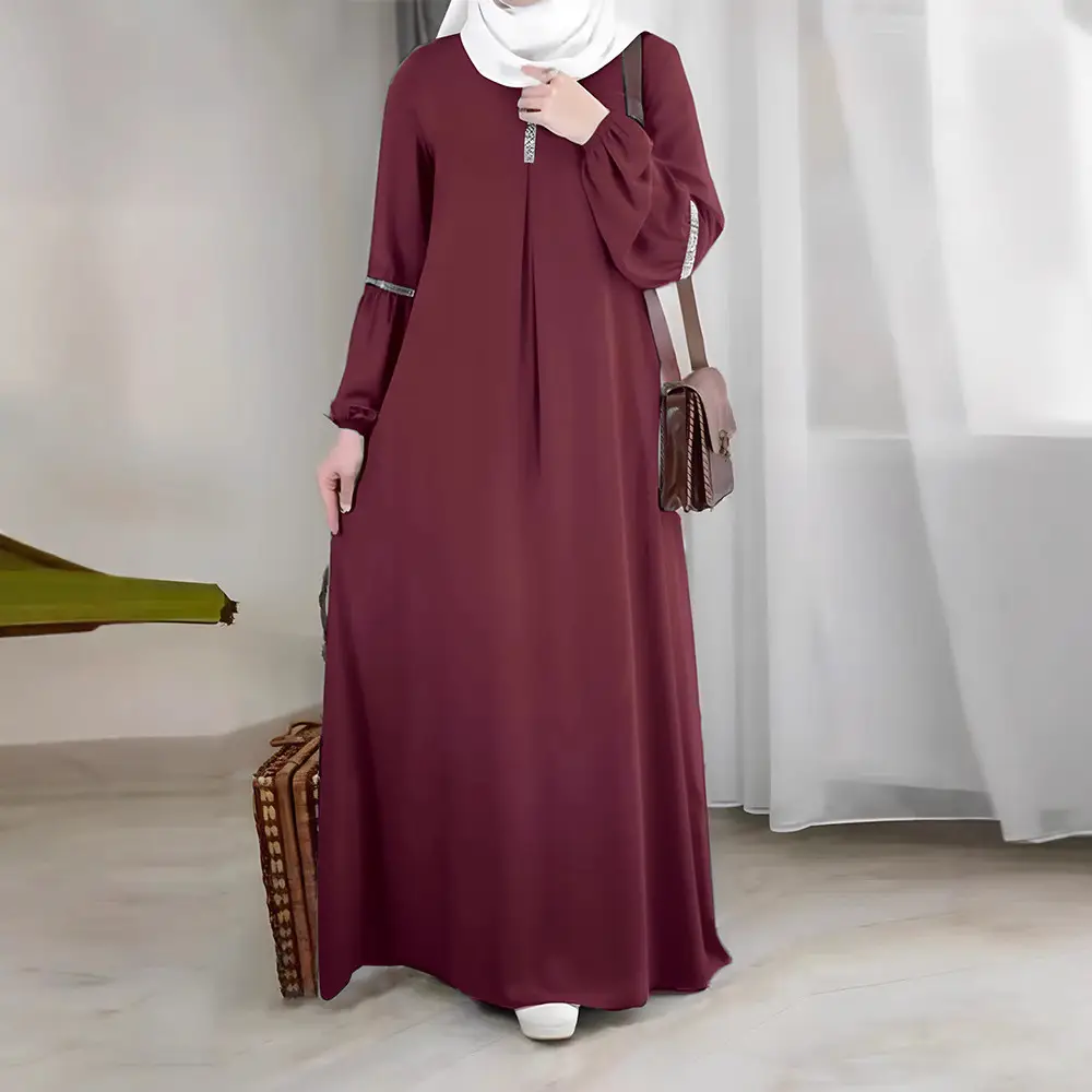 Green Long Sleeve Abaya Dress for Women - Image 7