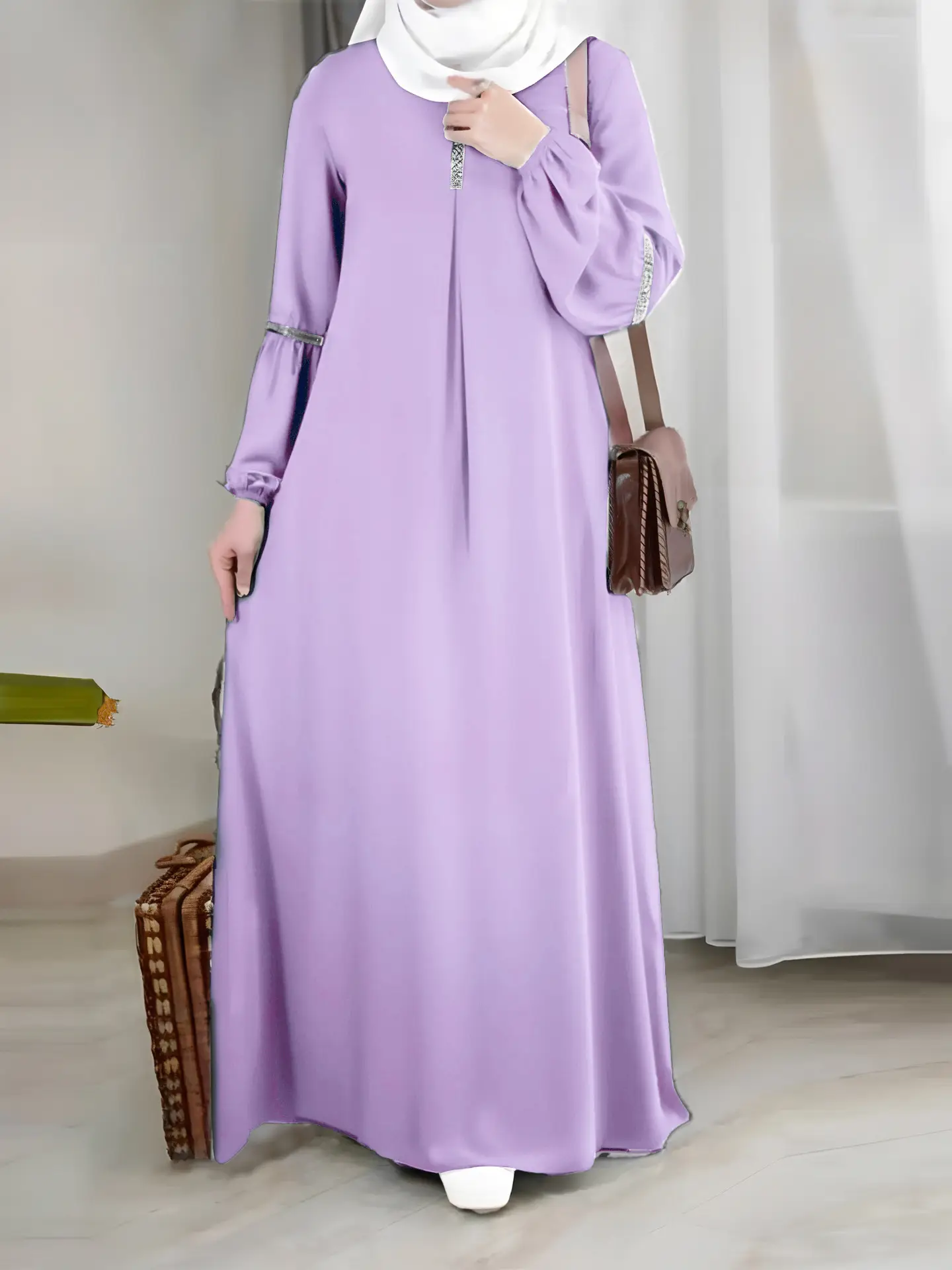 Green Long Sleeve Abaya Dress for Women — feature 10