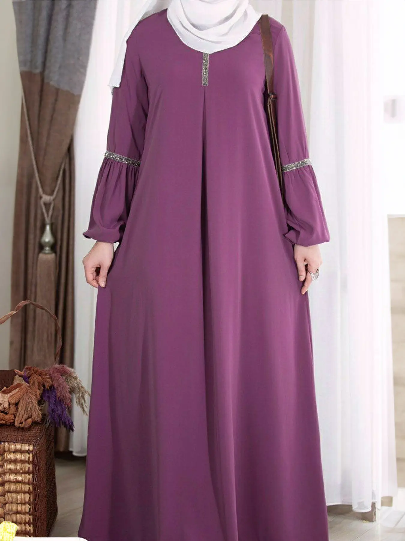 Green Long Sleeve Abaya Dress for Women — feature 12