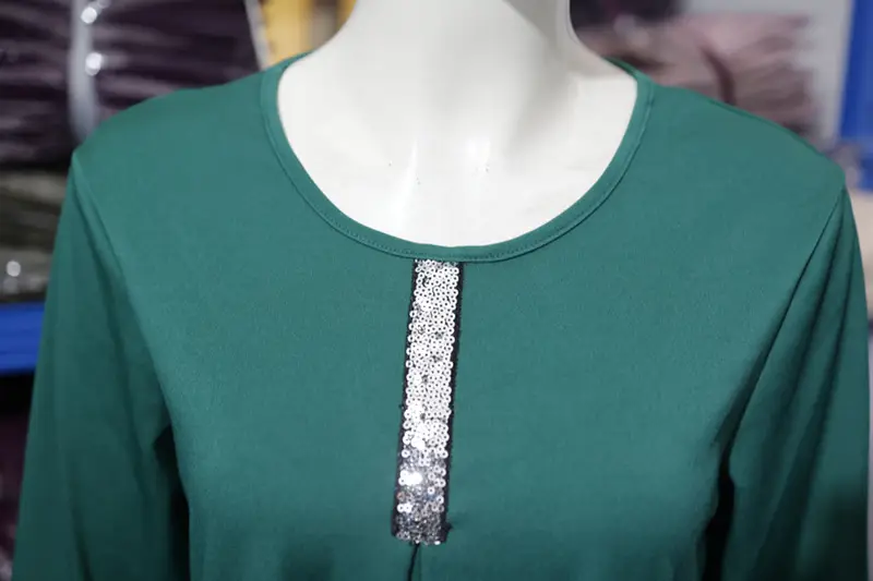 Green Long Sleeve Abaya Dress for Women — feature 4