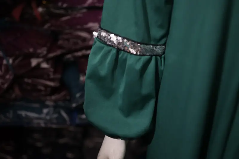 Green Long Sleeve Abaya Dress for Women — feature 5