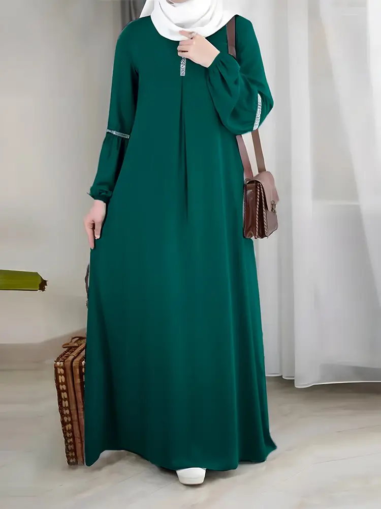 Green Long Sleeve Abaya Dress for Women — feature 7
