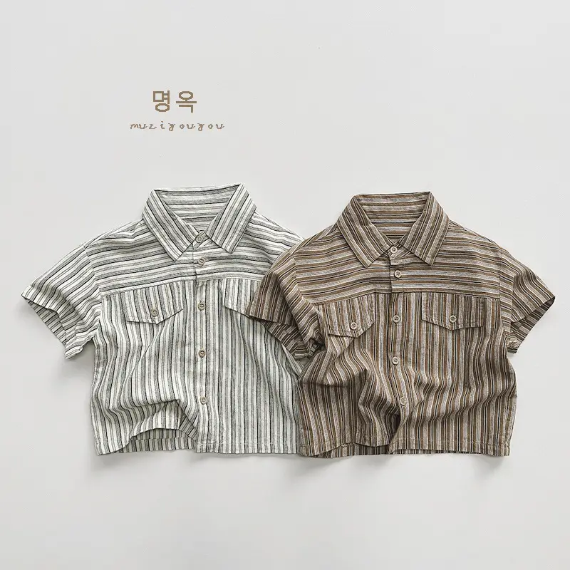 Boys Striped Cotton T-Shirt Summer New Style - Image 14
