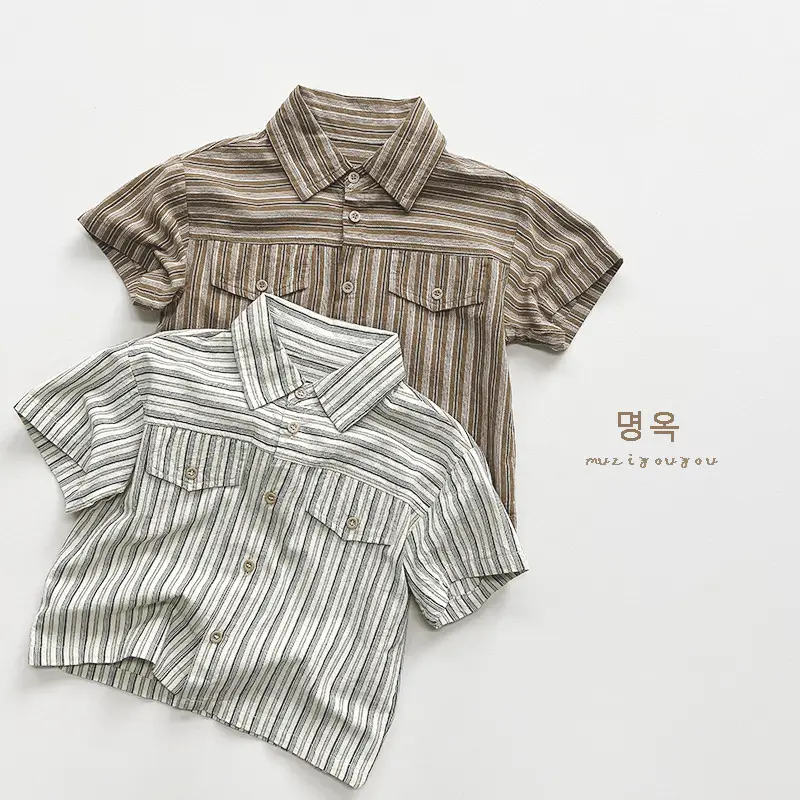 Boys Striped Cotton T-Shirt Summer New Style — feature 22