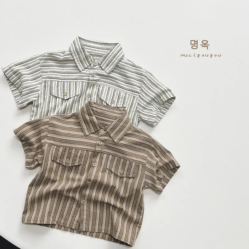 Boys Striped Cotton T-Shirt Summer New Style — feature 32