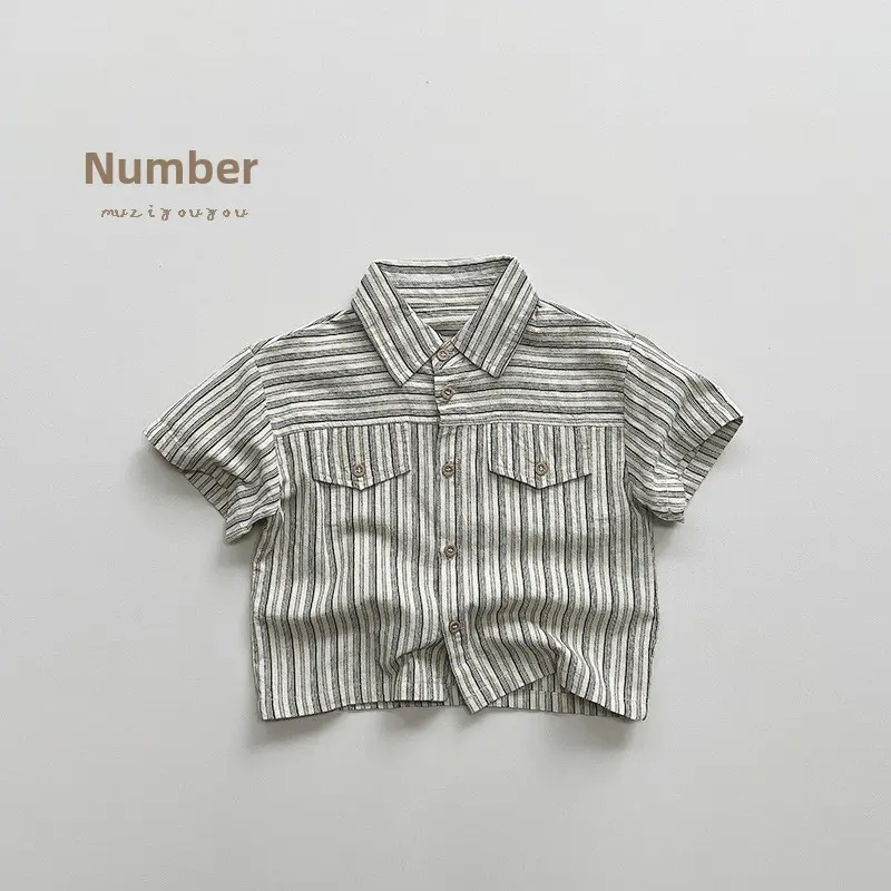 Boys Striped Cotton T-Shirt Summer New Style - Image 10
