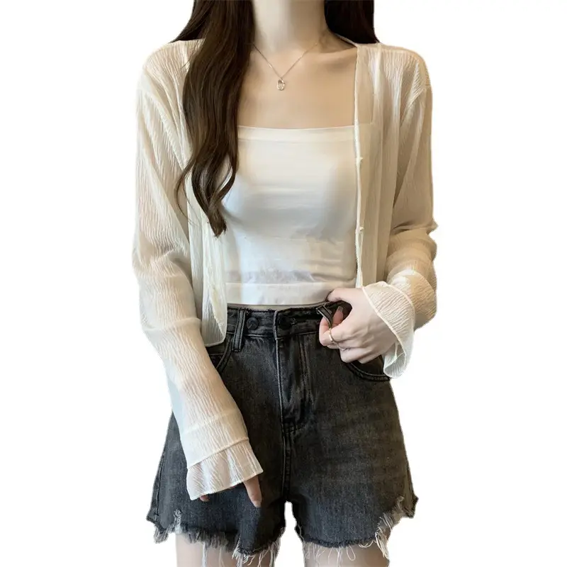 Women Long Sleeve Chiffon Shawl Summer Cardigan Outerwear - Image 8