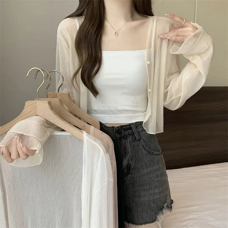 Women Long Sleeve Chiffon Shawl Summer Cardigan Outerwear — feature 1