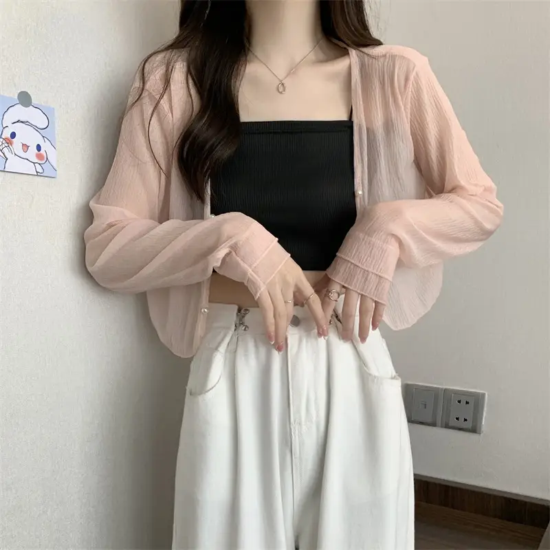 Women Long Sleeve Chiffon Shawl Summer Cardigan Outerwear — feature 12