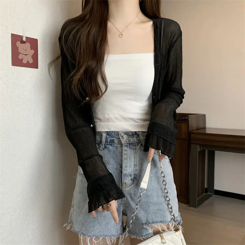 Women Long Sleeve Chiffon Shawl Summer Cardigan Outerwear — feature 19