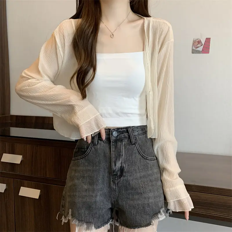 Women Long Sleeve Chiffon Shawl Summer Cardigan Outerwear — feature 23