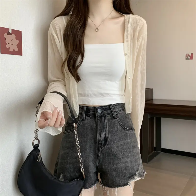 Women Long Sleeve Chiffon Shawl Summer Cardigan Outerwear — feature 25