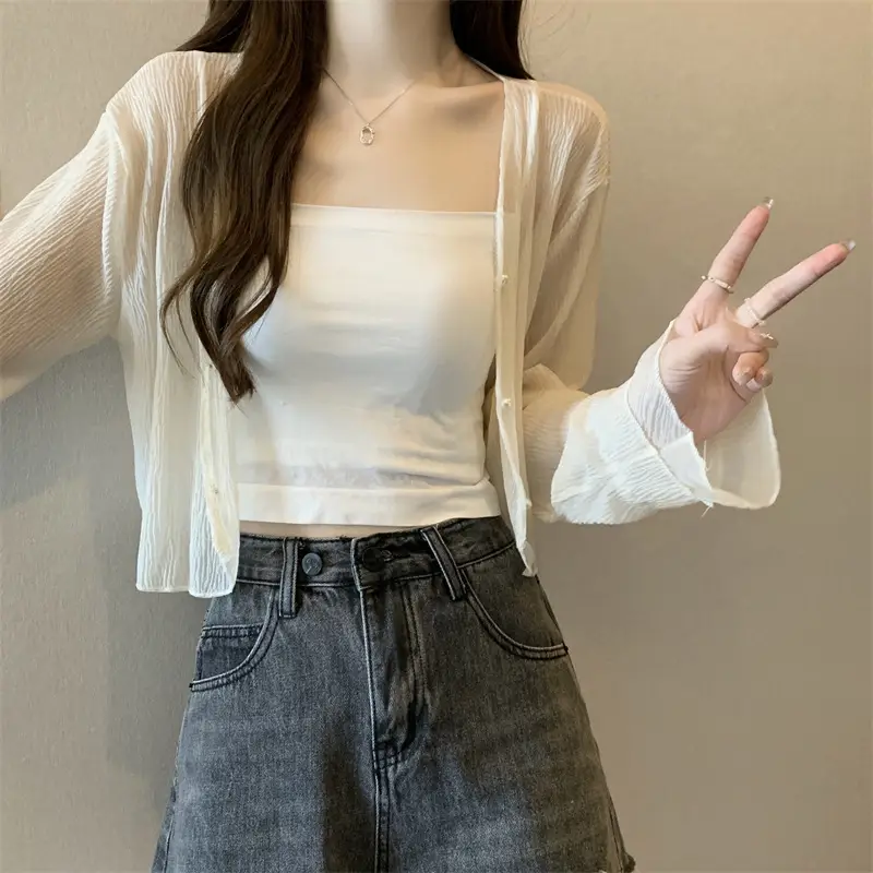 Women Long Sleeve Chiffon Shawl Summer Cardigan Outerwear — feature 27