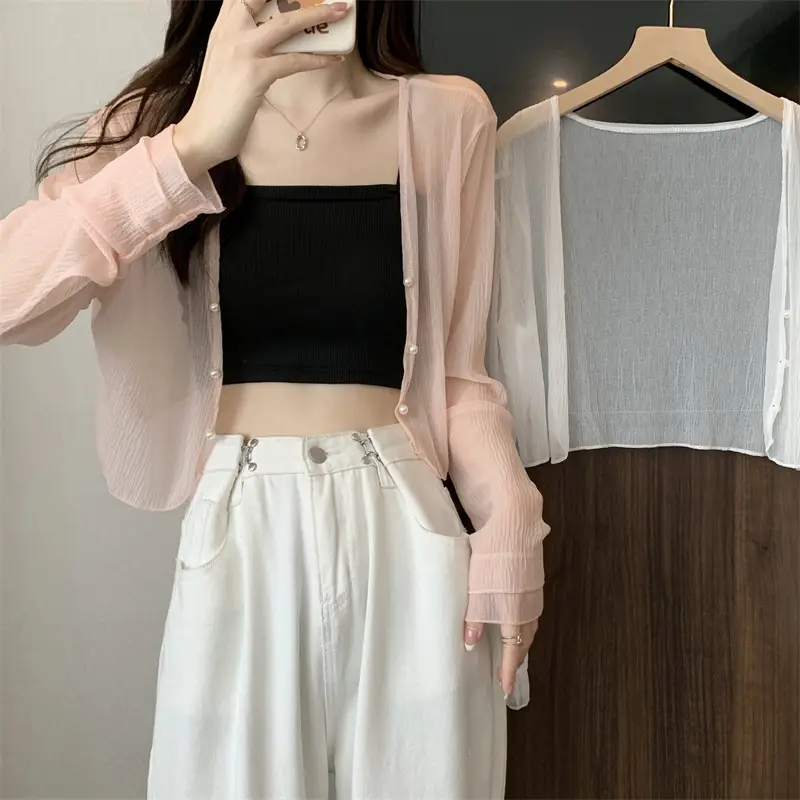 Women Long Sleeve Chiffon Shawl Summer Cardigan Outerwear — feature 3