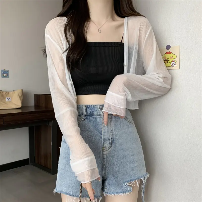 Women Long Sleeve Chiffon Shawl Summer Cardigan Outerwear — feature 6