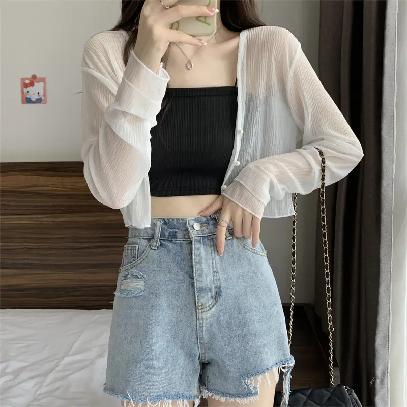 Women Long Sleeve Chiffon Shawl Summer Cardigan Outerwear — feature 7