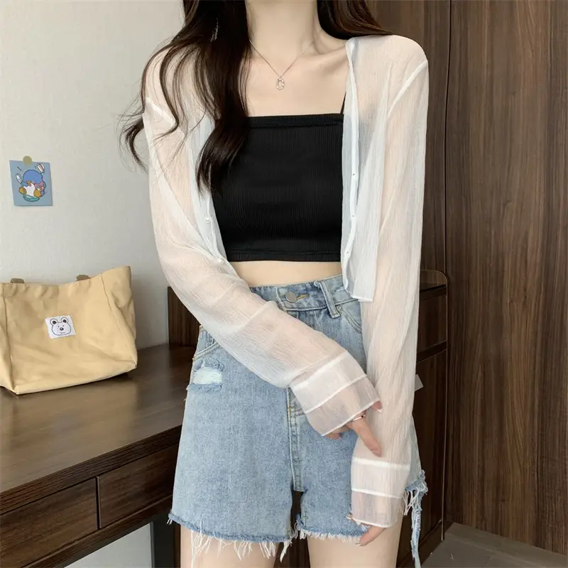 Women Long Sleeve Chiffon Shawl Summer Cardigan Outerwear — feature 9