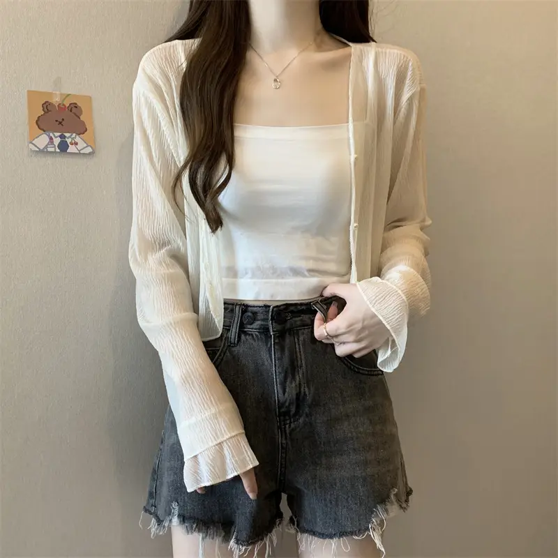 Women Long Sleeve Chiffon Shawl Summer Cardigan Outerwear - Image 4