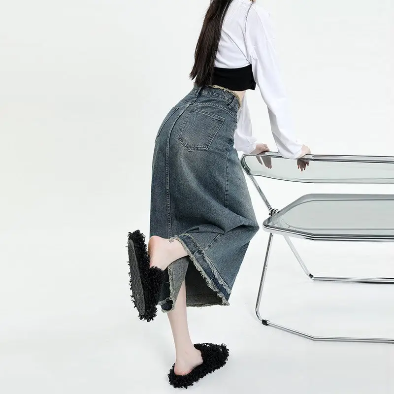 Denim A-Line Skirt Women Summer High Waist - Image 5