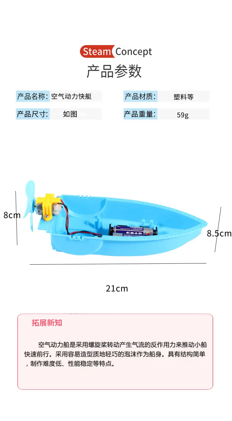 Air-powered Boat Toy with Plastic Blade & Remote Control — feature 3
