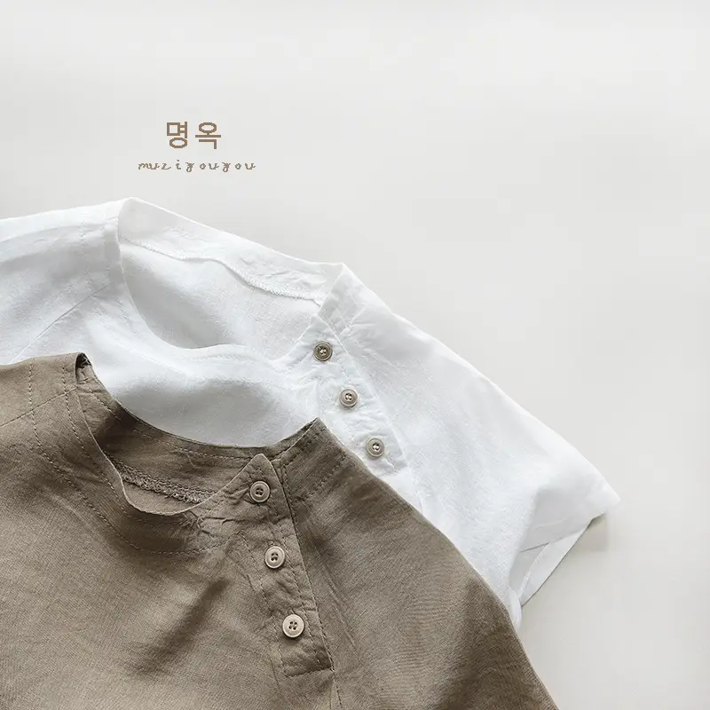 White Korean Style Short Sleeve T-Shirt for Boys Girls 2026 - Image 16
