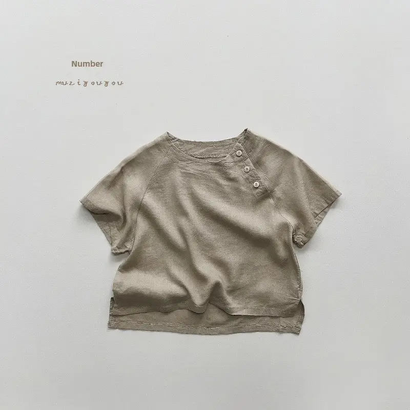 White Korean Style Short Sleeve T-Shirt for Boys Girls 2026 - Image 12