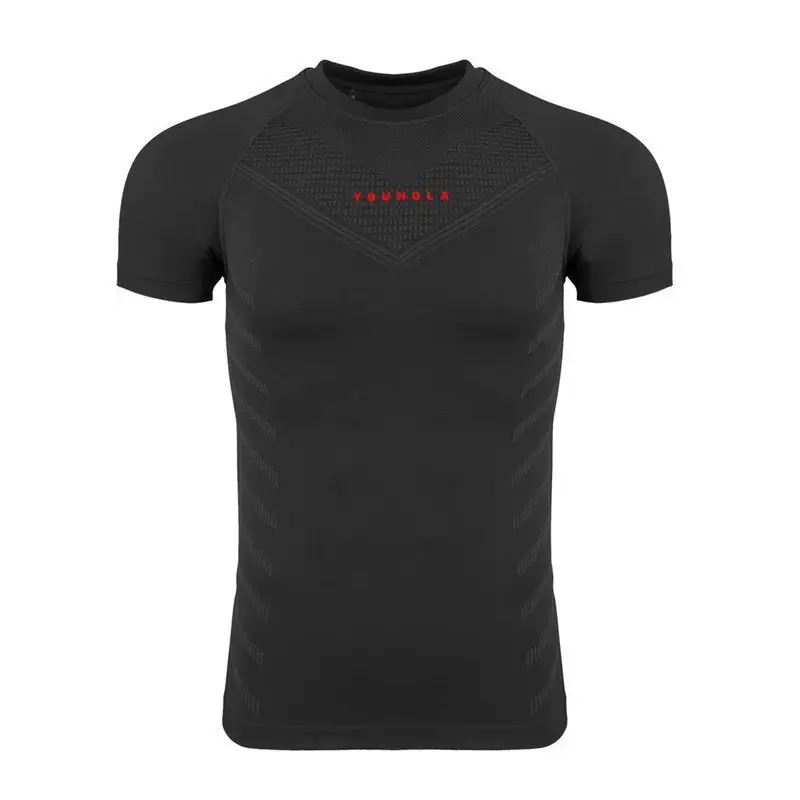 Men Muscle Tight Gray T-Shirt Gym Training Wear