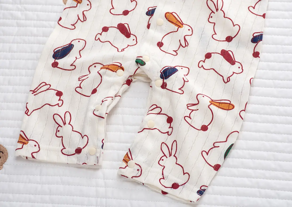 Baby Cotton Short Sleeve Onesie with Fruit Print — feature 10