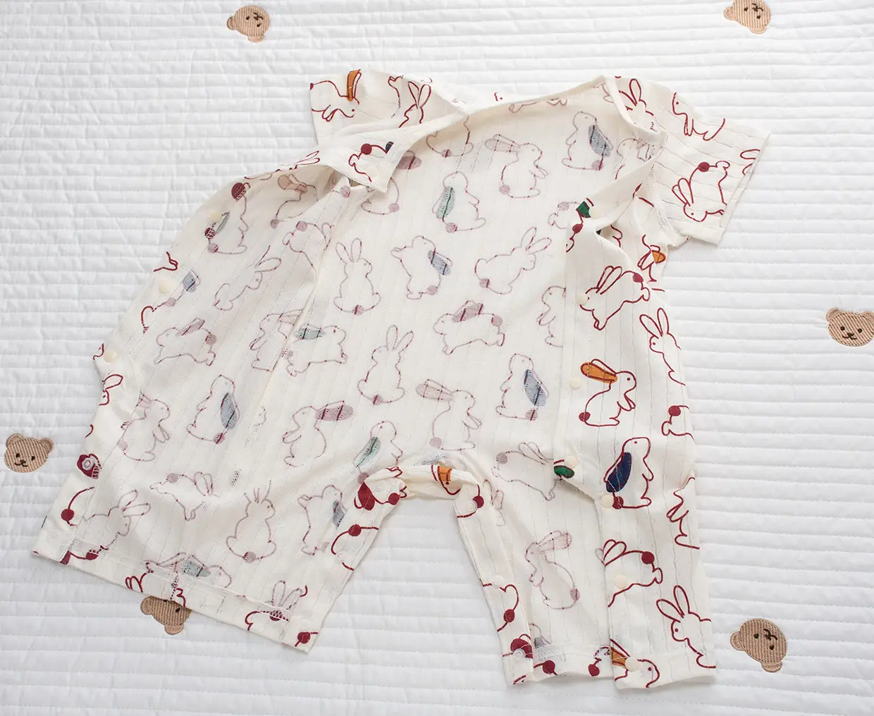 Baby Cotton Short Sleeve Onesie with Fruit Print — feature 12