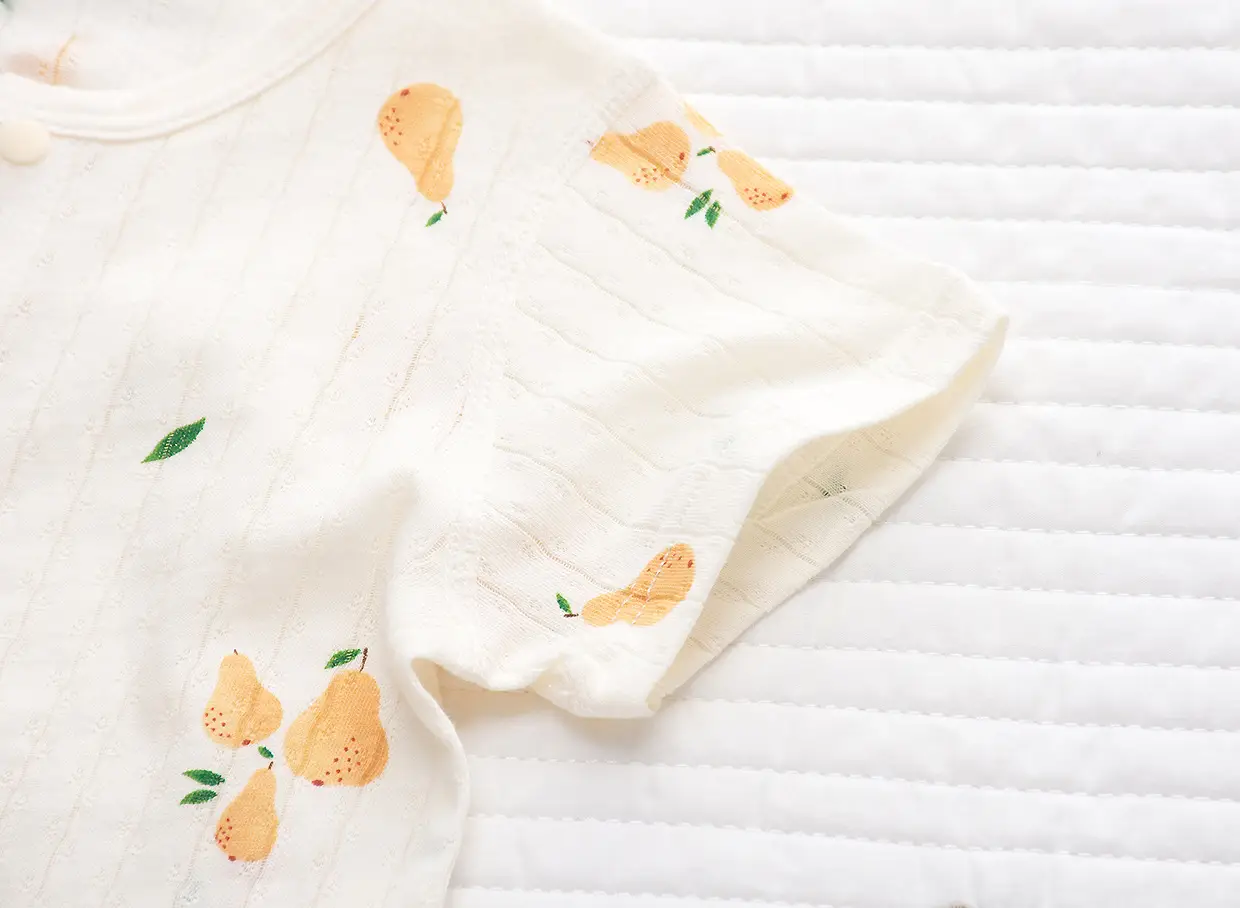Baby Cotton Short Sleeve Onesie with Fruit Print — feature 19