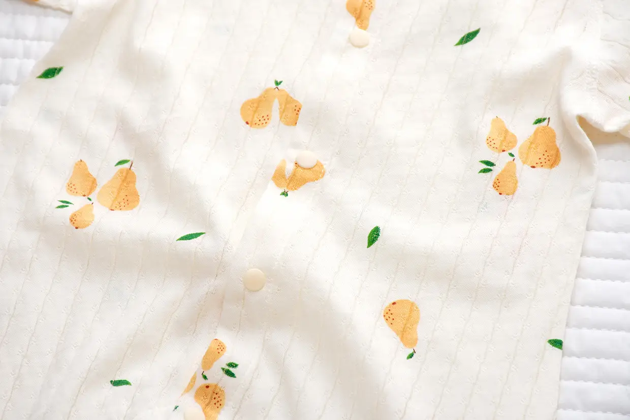 Baby Cotton Short Sleeve Onesie with Fruit Print — feature 20