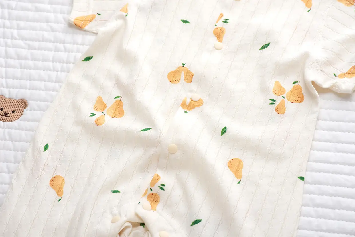 Baby Cotton Short Sleeve Onesie with Fruit Print — feature 21