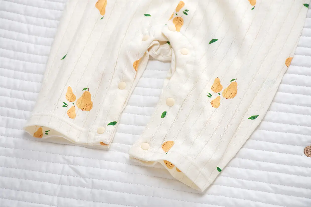 Baby Cotton Short Sleeve Onesie with Fruit Print — feature 22