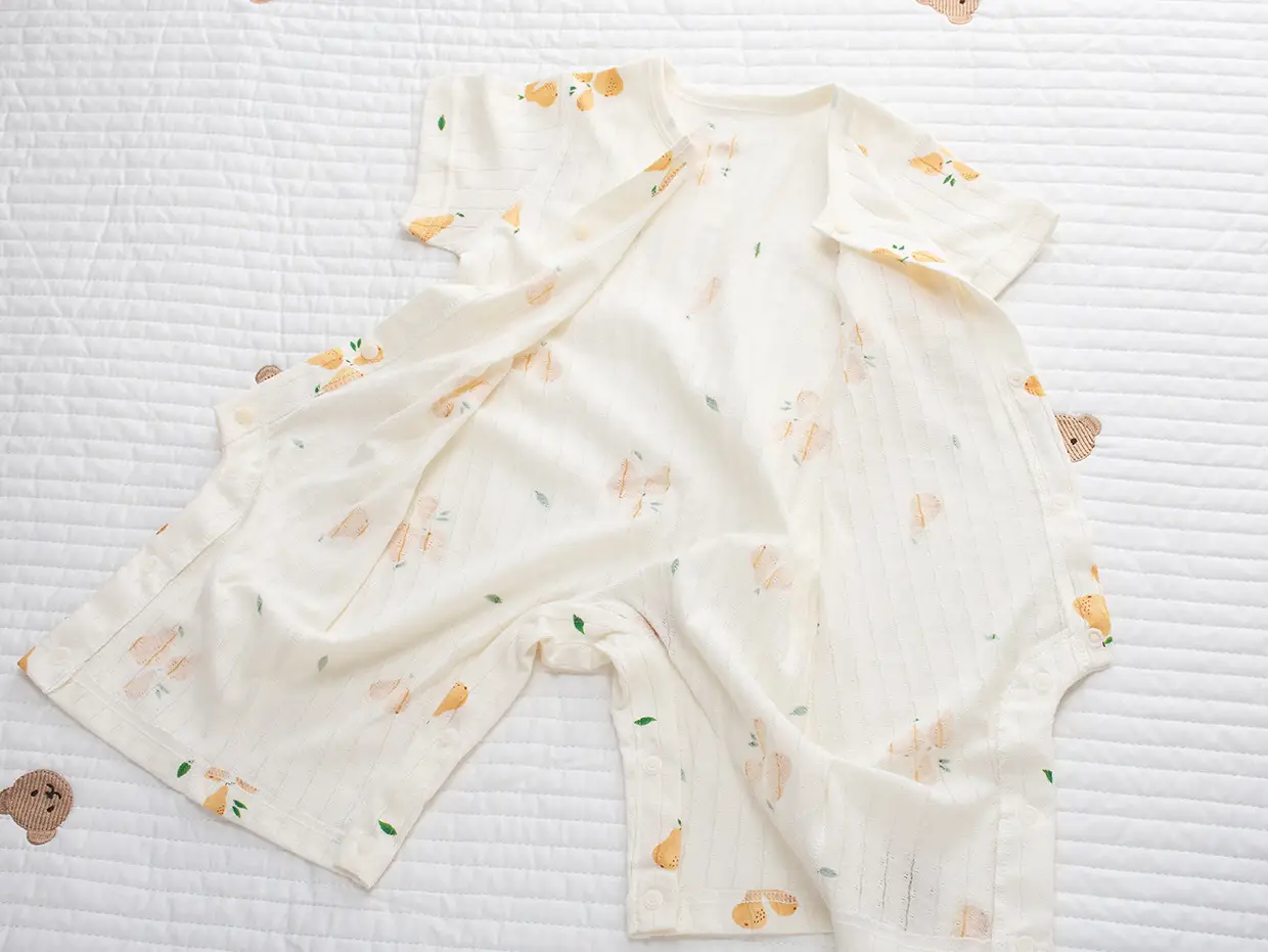 Baby Cotton Short Sleeve Onesie with Fruit Print — feature 24