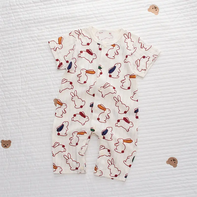 Baby Cotton Short Sleeve Onesie with Fruit Print — feature 3