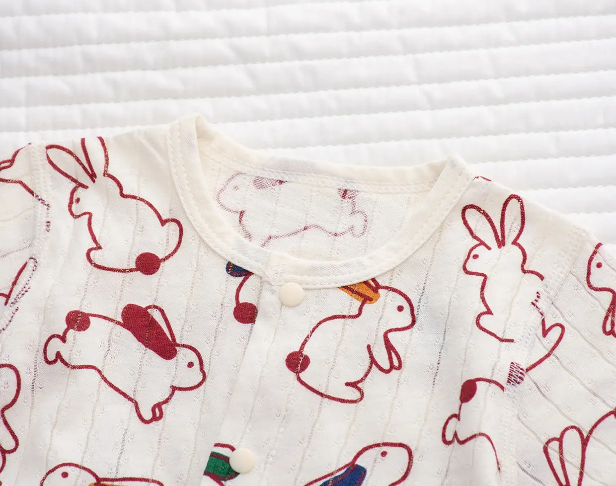 Baby Cotton Short Sleeve Onesie with Fruit Print — feature 8