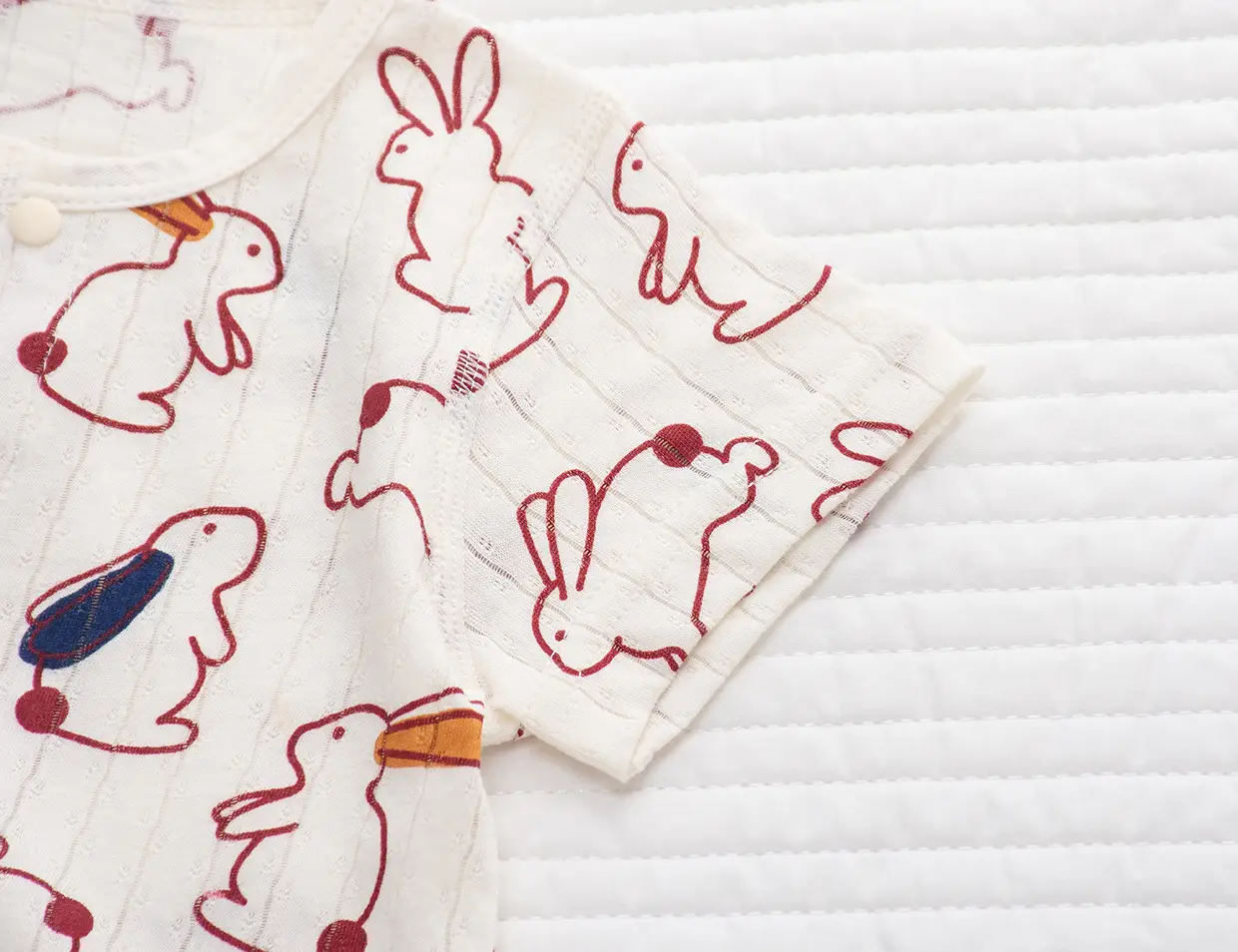 Baby Cotton Short Sleeve Onesie with Fruit Print — feature 9