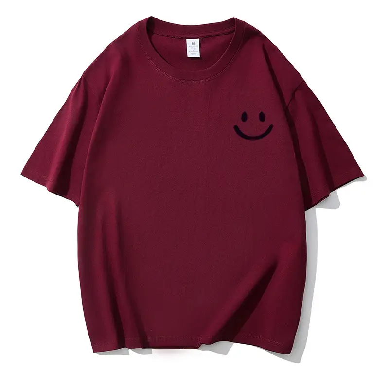 Men Pure Cotton Smiley T-Shirt White 2025 Summer - Image 6