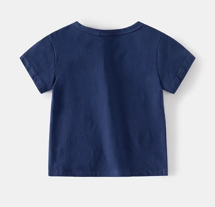 Blue Cotton Short Sleeve T-Shirt for Boys Medium — feature 7