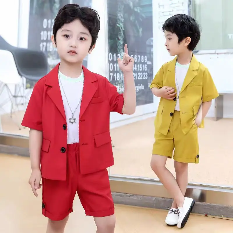 9202 2023 New Boys Red Yellow Two-Piece Suit