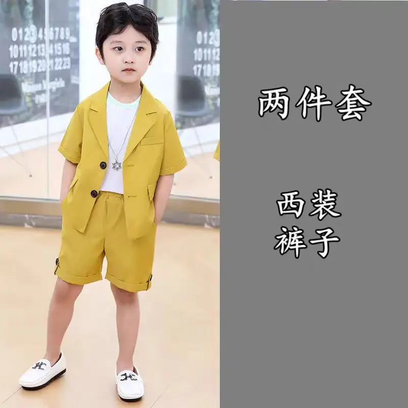 9202 2023 New Boys Red Yellow Two-Piece Suit