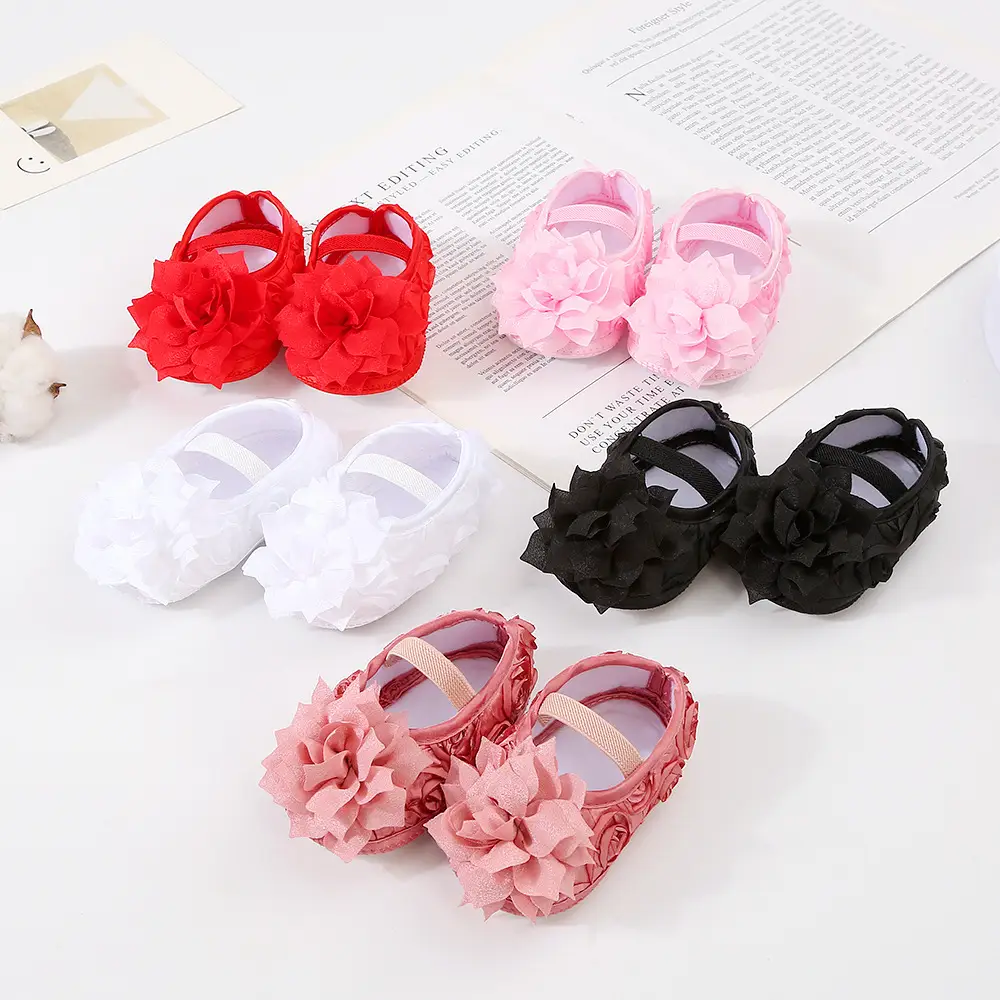 Korean version of flower newborn baby shoes soft bottom beautiful female baby princess shoes 3-5-8 NS toddler shoes dress shoes