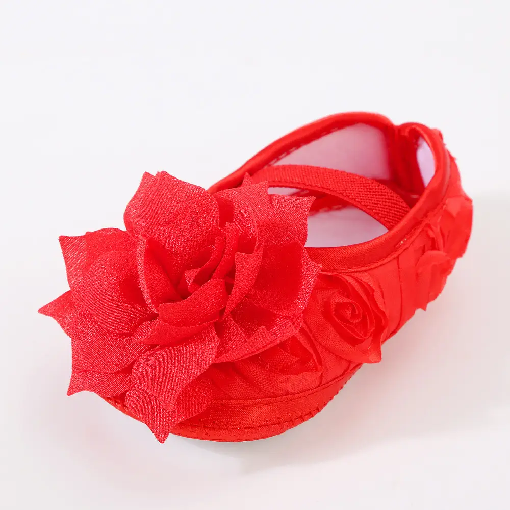 Korean version of flower newborn baby shoes soft bottom beautiful female baby princess shoes 3-5-8 NS toddler shoes dress shoes — feature 11