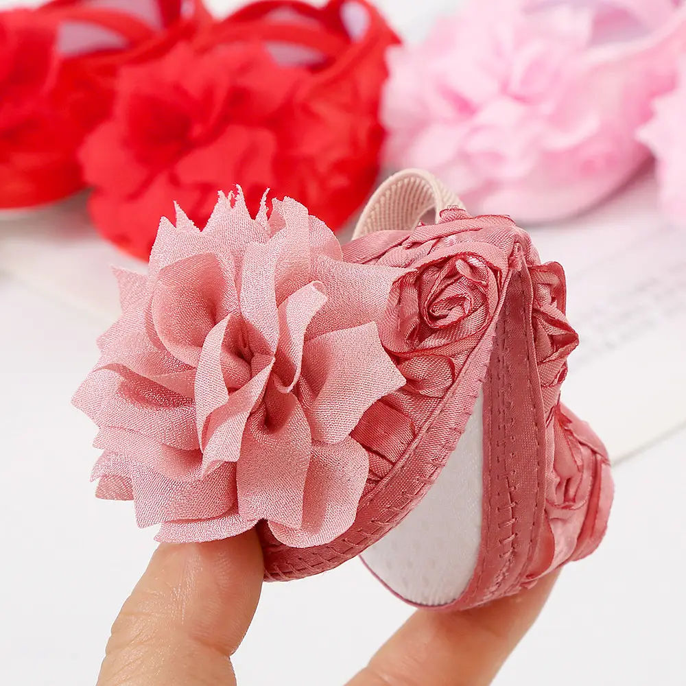Korean version of flower newborn baby shoes soft bottom beautiful female baby princess shoes 3-5-8 NS toddler shoes dress shoes — feature 7