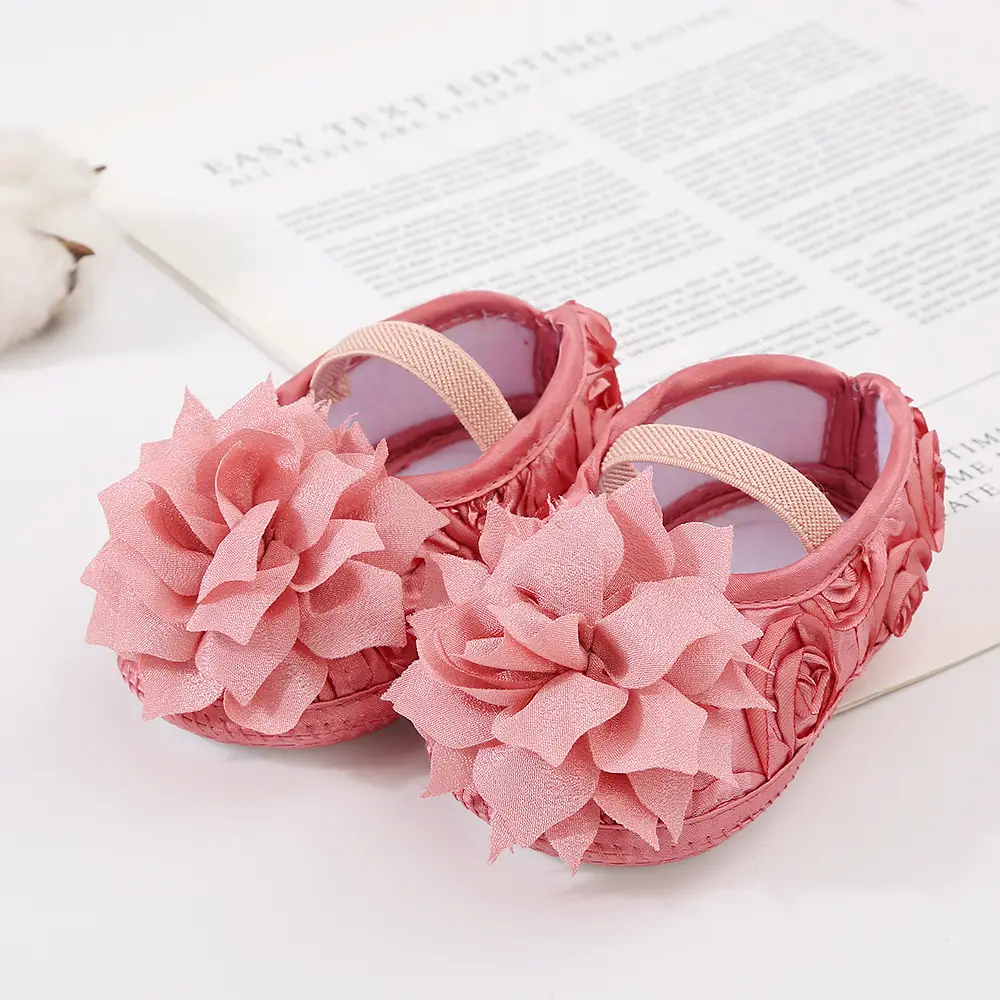 Korean version of flower newborn baby shoes soft bottom beautiful female baby princess shoes 3-5-8 NS toddler shoes dress shoes