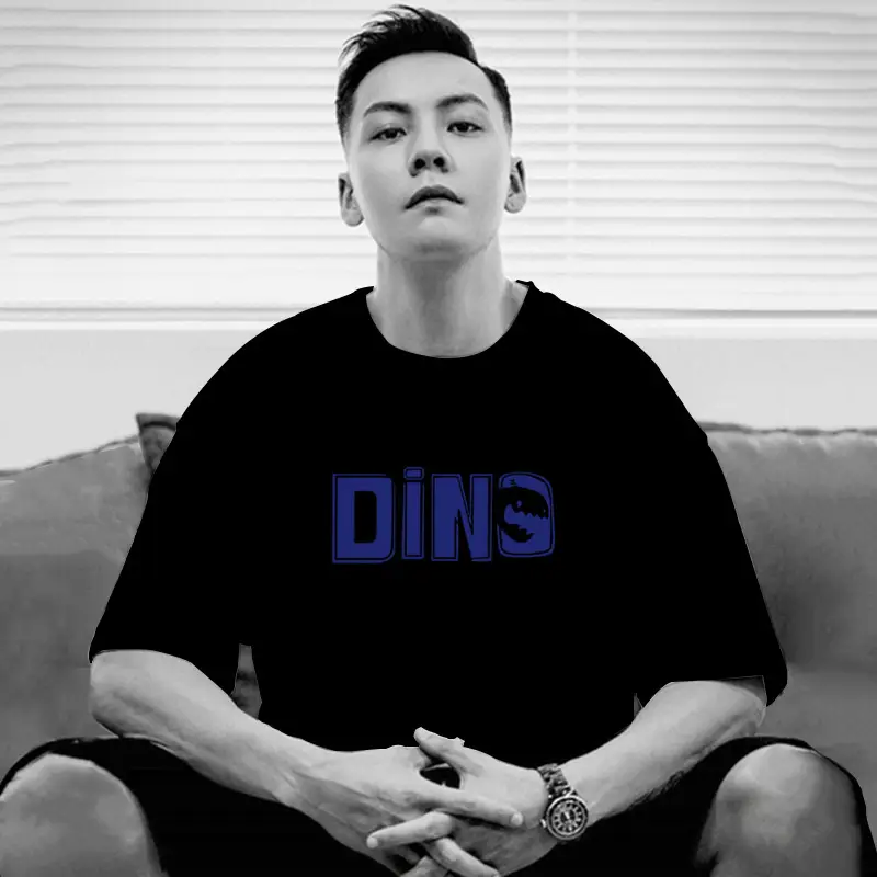 Men Pure Cotton DING Graphic T-Shirt Summer Casual Loose Fit - Image 2
